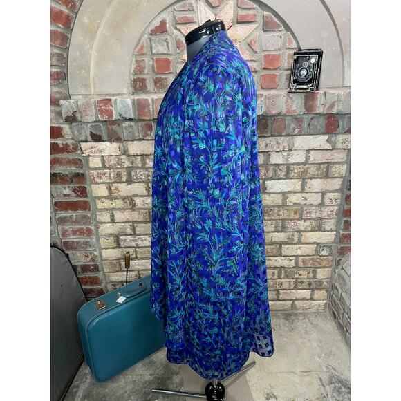 illusion dress tank tiered flutter front jacket purple blue green - Picture 12 of 16